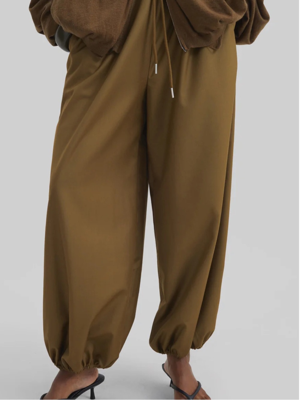 AUBRAY BALLOON PANTS - OLIVE BROWN